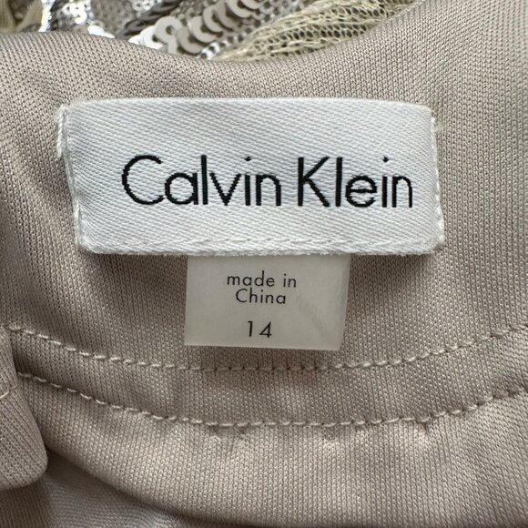 Calvin Klein Gown Women 14 NWT Cap-Sleeve Sequin Dress Floor Length Floral - Picture 16 of 16